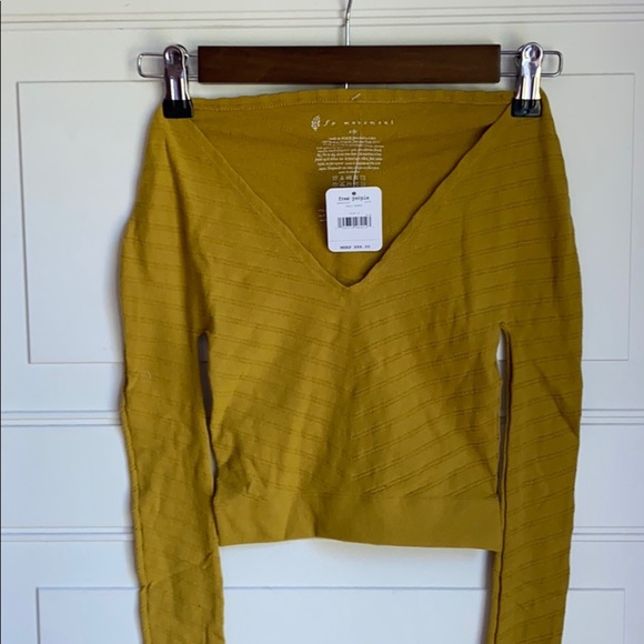 NWT Free People Gone Adrift Long Sleeve Crop Top S - Picture 3 of 7